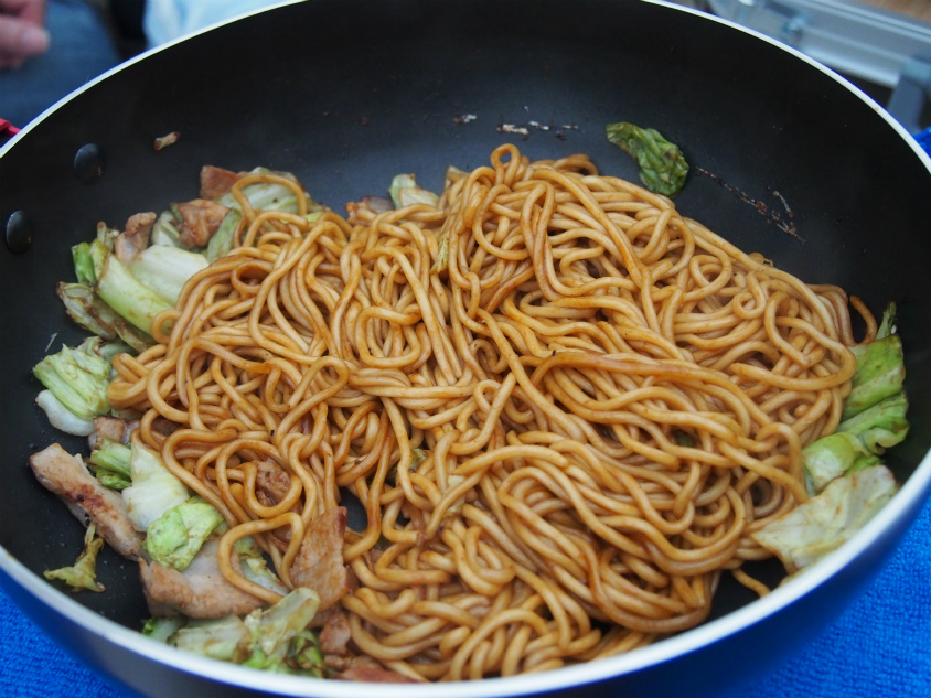 2014宮崎白浜オートキャンプ場二日目_焼きそば