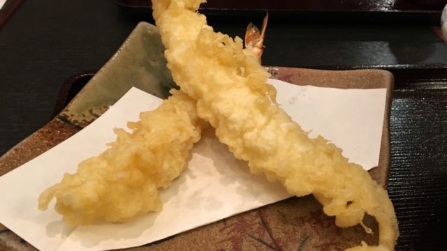 そじ坊堺東　天ぷらそばの海老天2尾