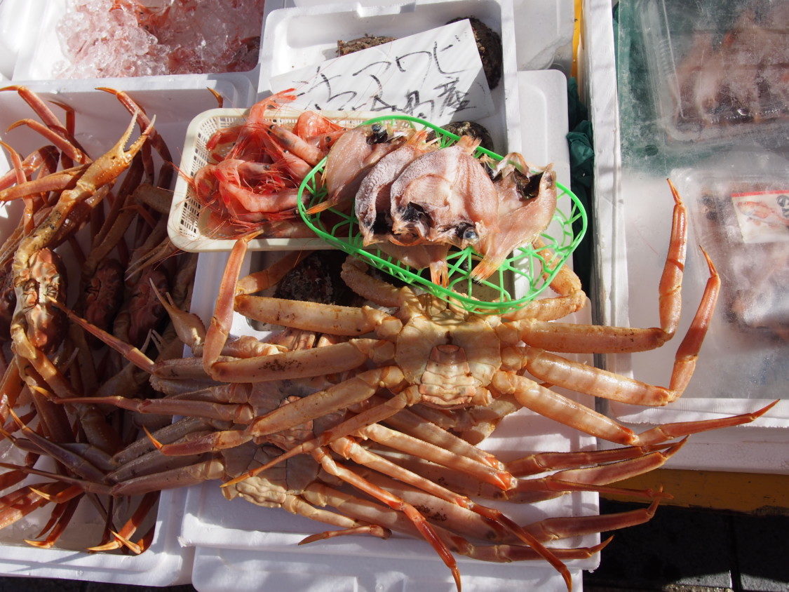 2014-09-13 輪島朝市 カニ、のどぐろ、甘海老