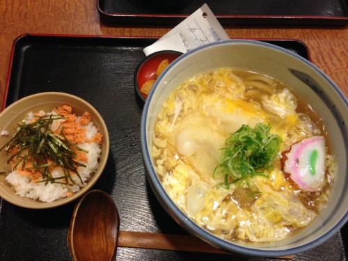 長久_あんかけうどんと鮭ご飯