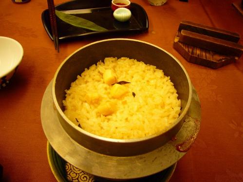 ニュー浜島_晩御飯_貝柱の釜飯