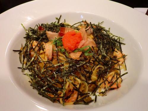 パスタまにあ_たらこと高菜とエビのスパ