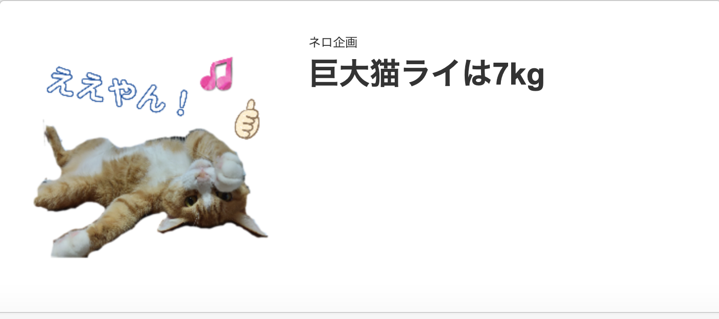 LINEスタンプ 巨大猫ライは7kg タイトル画像
