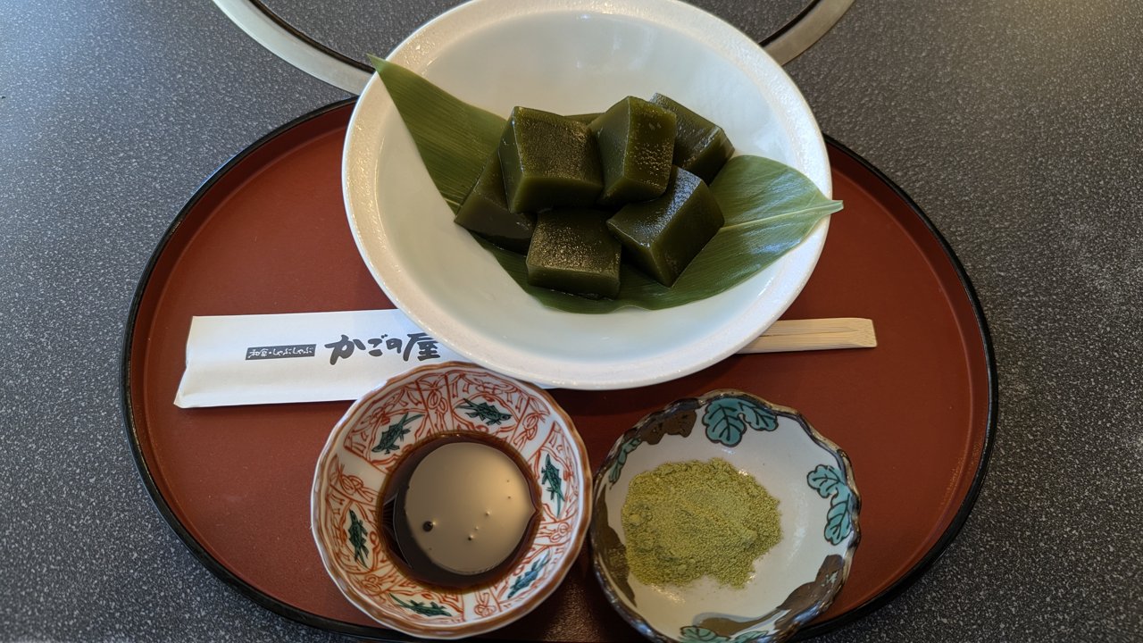 抹茶わらび餅のセット