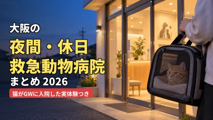 大阪の夜間・休日 救急動物病院まとめ2026 猫がGWに入院した実体験つき