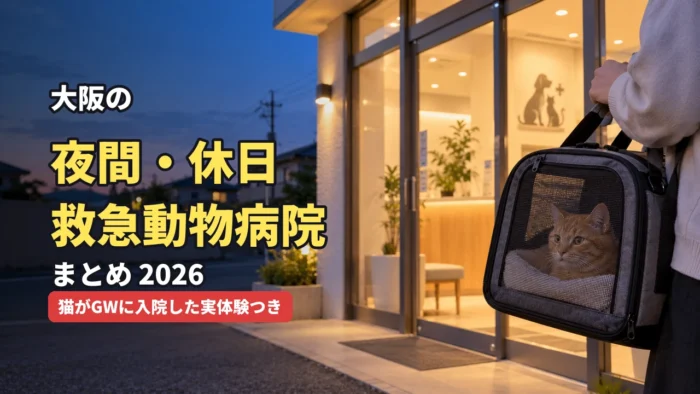大阪の夜間・休日 救急動物病院まとめ2026 猫がGWに入院した実体験つき