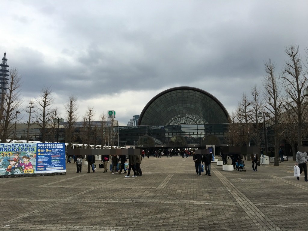 中ふ頭駅から歩いて着いたインテックス大阪の入口(2018年)